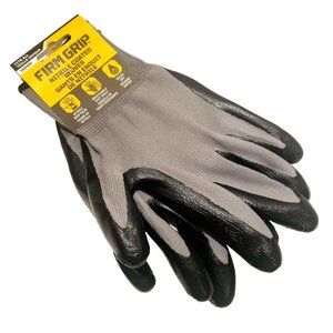 FirmGrip Nitrile Coated Gloves Breathable Workwear Gloves PPE Black & Grey, New